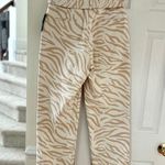 NWT $1150 LAPOINTE Cream & Tan Zebra Print Cotton Virgin Wool Trouser Pant Size 8 Photo 3