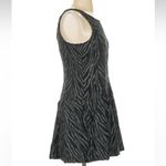 Free People  Chenille Zebra Print Drop Waist Dress in Black Grey Size 2 XS Photo 5