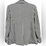 Marled Womens Houndstooth Black White Button Pockets Body Longline Blazer Medium Photo 1