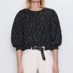ZARA black chunky sweater with metallic thread size Small Photo 1