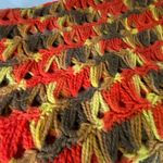 Vintage Boho retro loose weave scarf with fringe Orange Photo 5