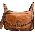 Patricia Nash Camila Italian Tooled Leather Crossbody Saddle Bag Photo 0