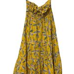Anthropologie 100% Cotton Yellow Floral Somerset Strapless Maxi Dress Size Large Photo 3