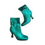 None METALLIC Green Slouchy Square Toe Holiday Boots Size 42 / US 11 Photo 5