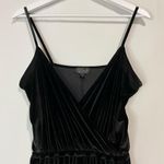 Topshop Women’s Sleeveless Faux Wrap Velvet Jumpsuit Black Size 6 EUC Photo 1