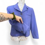 Vintage 90s Wool Cashmere Blend Periwinkle Blazer Size 8 City Spirit Bold Preppy Photo 2