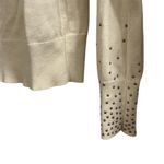 Ann Taylor  Women's M Beige Rhinestone Embellished Pullover Sweater Photo 2