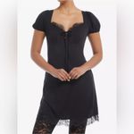 Cosmic Aura Black Lace Puff Sleeve Dress Size XS Photo 1