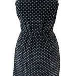 Club Monaco  Adeline Silk Strapless Mini Dress Black White Print Size 4 Photo 0