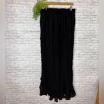 Cato  Black Ruffle Elastic Waist Pants Photo 2