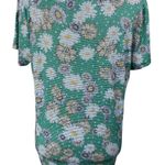Christopher & Banks  T-Shirt Green Daisy Size L Large Short Sleeve Photo 2