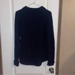 Talbots  Cotton Cable Knit Portrait Collared Sweater Navy Blue Size Medium Photo 2