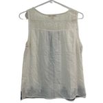 Skies Are Blue Size MP Floral Print Sleeveless Top Crocheted Embroidered Peasant Photo 1