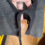 Wooden Ships  Charcoal Gray Black Open Knit Sweater Cardigan Size Small Medium Photo 4