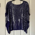 Wilster Sequin Purple Draped Top Photo 2
