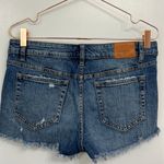 ZARA TRF RED DENIM STRIPED JEAN SHORTS size 4 Photo 5
