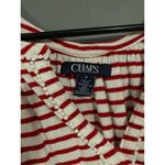 CHAPS  Red And White Strip Short Sleeve Top Size Medium Photo 2