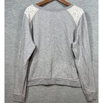 Victoria's Secret Pink Logo Sweatshirt With Lace Shoulders L Photo 4