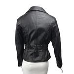 Interstate Leather Genuine Black Long Sleeve Zip Up Biker Motorcycle Jacket XS Photo 1