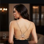 Cache Vintage  sleeveless black rhinestone detail strap and back design sz medium Photo 12