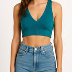 Urban Outfitters Out From Under Size Medium Blue Ribbed Stretchy Bra Top Photo 0