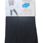 Fruit of the Loom Womens L (12-14) Eversoft Waffle Thermal Bottoms Pant Black Photo 0