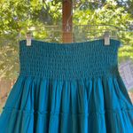Tasha Polizzi Women's Turquoise Embroidered Pleated Midi Skirt Size XL. NEW Blue Photo 3