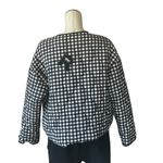 NWT Runway Houndstooth Gingham Black White Plaid Cotton Quilted Jacket XL Photo 3