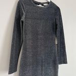 1. State NWT  Metallic Sparkly Long Sleeve Bodycon Dress Silver Black Size Small Photo 2