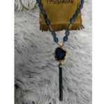Kevia Vie Boheme Necklace Beads Pendant Statement Geode Tassel New Blue Photo 0