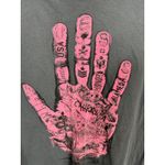 Guess Gray Pink Tattoo Hand Short Sleeve Graphic Grunge Women's T-Shirt Size XL Photo 4
