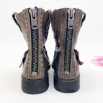 Frye Vicky Artisan Back Zip Leather Ankle Buckle Boots: Charcoal Taupe Grey Photo 5