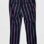 Anthropologie the Essential Slim Black Striped Belted Trouser Pants Photo 2