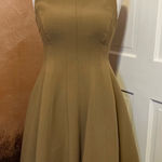 Theory #158  DOUBLE-FACED POLISHED DRESS IN GRAHAM CAMEL BROWN DRESS SIZE 8 Photo 0