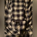 Thread Story Plaid Full Zip Hooded Long Sleeve Shirt Womens Size M Blue White Size M Photo 4
