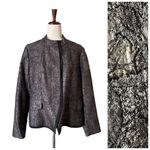 Coldwater Creek  Shaped Metallic Jacquard Jacket Career Blazer Plus Sz 14 Petite Photo 1