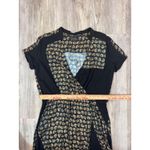 Cotelac Wrap Dress Floral Print Short Sleeve Casual Black Size 3 (US SIZE 10) Photo 4