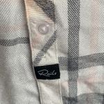 Rails  Hunter Cabincore Plaid L/S Button Down Cream Pink Gray Crop Flannel SMALL Photo 2