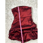 Poetry Vintage Y2K  Lrg Strapless Merlot Burgandy Iridescent Mini Cocktail Dress Photo 4