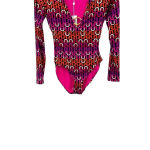 Trina Turk  Echo Long‎ Sleeve One-Piece Swimsuit Pink Purple Size Small Photo 6
