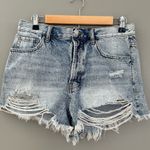 PacSun  Vintage High Rise Distressed Button Fly Shorts Size 29 Light Was… Photo 0