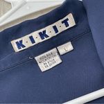 Vintage Silk Jacket double breasted long womens Blue (large) vintage classic Photo 1