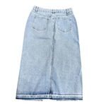 SheIn Women's Asymmetrical Midi Raw Hem Jean Skirt in Blue, Size L Photo 1
