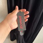 Romwe 🆕 Black Contrast Mesh Lace Up Front Split Thigh Cami Dress L🆕 Photo 13