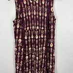 Knox Rose M Purple Boho Ikat Print Crinkle Shift Dress Dark Romantic Grunge Photo 0