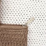 The Sak Classic Crochet Beige Khaki Tan Long Handle Medium Shoulder Bag Zip Photo 3