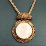 Signed Thailand NK Quartz Agate Rose Gold Multi Chain Necklace 39g. Pink Photo 4