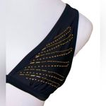 Xhilaration  Beaded Black String Bikini Swim‎ Top LARGE Swimwear Vacation Beach Photo 2