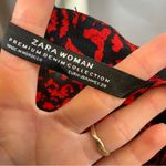 ZARA  Dress Animal Print Ruffle Red‎ Black Leopard Mini Long Sleeves Mini Medium Photo 6
