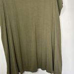 Lane Bryant  Olive Green V Neck Flowy Tee Shirt 22/24 Short Sleeve NWT Photo 2